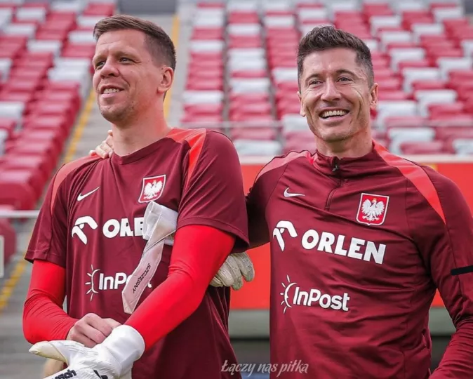 Szczesny y Lewy en la selección polaca